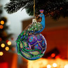 Noble Gems™ Peacock Glass Ball Ornament