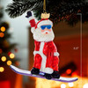 Noble Gems™ Glass Snowboard Santa Ornament