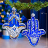 Noble Gems™ Glass Hanukkah Hamsa Hand Ornament