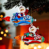 Noble Gems™ Glass Santa In Rocket Ship Ornament