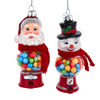 Noble Gems™ Glass Santa & Snowman Gumball Machine Ornament, 2 Assorted
