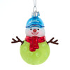 Noble Gems™ Glass Pickleball Snowman Ornament