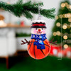 Noble Gems™ Glass Basketball Snowman With Twig Arms Ornament