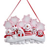 Snowman Family Of 6 With Snowflakes Ornament For Personalization
