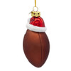 Noble Gems™ Glass Football With Santa Hat Ornament