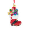 Noble Gems™ Glass Santa's Boot With Presents Ornament