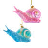 Noble Gems™ Glass Pink & Blue Snail Ornaments, 2 Assorted