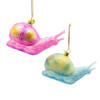 Noble Gems™ Glass Pink & Blue Snail Ornaments, 2 Assorted