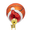 Noble Gems™ Glass Basketball With Santa Hat Ornament