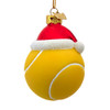 Noble Gems™ Glass Tennis Ball With Santa Hat Ornament