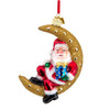 Noble Gems™ Glass Santa On Moon Ornament