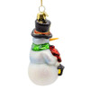 Noble Gems™ Glass Snowman With Cardinals & Lantern Ornament