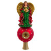 8.75“ Un-Lit Noble Gems™ Glass Finial Angel Treetop With Reflector
