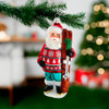 Noble Gems™ Glass Santa With Skis Ornament