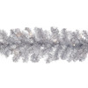 9' Pre-Lit Clear Incandescent Silver Point Pine Garland