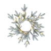 18“ Pre-Lit Battery-Operated Warm White LED Flocked Pine Wreath