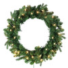 24“ Pre-Lit Clear Incandescent Jackson Pine Wreath