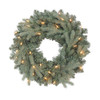 18“ Battery-Operated Pre-Lit Warm White Cluster LED Blue Spruce Wreath