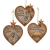 Heart Shaped Nativity Ornaments, 3 Assorted