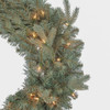 24“ Battery-Operated Pre-Lit Clear Incandescent Blue Spruce Wreath