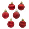 40MM Gold, Silver & Red Textured Ball Ornaments, 24-Piece Box, 3 Assorted Colors