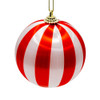 80MM Peppermint Silk Ball Ornaments, 6-Piece Box