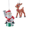Rudolph The Red Nose Reindeer® Rudolph & Santa Ornaments, 2 Assorted