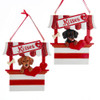Dachshund “Kisses“ Kissing Booth Ornament For Personalization, 2 Assorted