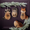 Buri Woodland Animal Ornaments, 4 Assorted