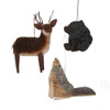 Wilderness Animal Ornaments, 3 Assorted