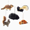 Buri Woodland Animal Ornaments, 5 Assorted