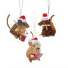 Buri Caroling Mouse Ornaments, 3 Assorted