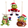 Tin Frog Ornaments, 3 Assorted