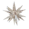 12" Un-Lit Champagne and Silver Glittered Moravian Star Treetop
