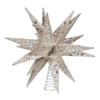 12" Un-Lit Champagne and Silver Glittered Moravian Star Treetop