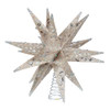 12“ Un-Lit Champagne and Silver Glittered Moravian Star Treetop