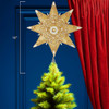 16" Un-Lit Pearl and Gold Shimmer Star Tree Topper
