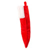 Red Faux Fur With Striped White Cuff Stocking