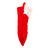 Red Faux Fur With Striped White Cuff Stocking