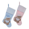 Baby's 1st Faux Fur Bear With Fleece Cuff Stockings, 2 Assorted