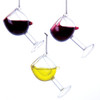 Wine Glass Ornaments, 3 Assorted