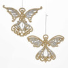 Platinum and Silver Glitter Angel Acrylic Ornaments, 2 Assorted