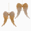 Gold and Silver Glitter Angel Wings Acrylic Ornaments, 2 Assorted