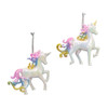 White Iridescent Unicorn Ornaments, 2 Assorted