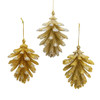 Gold and Platinum Pinecone Ornaments, 2 Assorted