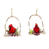 Glass Birch Berries Cardinal On Branch Ornaments, 2 Assorted