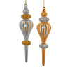 Ombré Gold and Silver Finial Ornaments, 2 Assorted