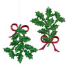 Holly Leaf Ornaments, 2 Assorted