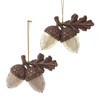 Brown & Gold Acorn Ornaments, 2 Assorted