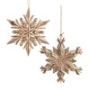 Distressed Glittered Snowflake Ornaments, 2 Assorted